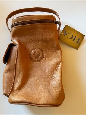 Tica Brown Leather Double Wine Case Caesar’s Rewards - Seven Stars NWT